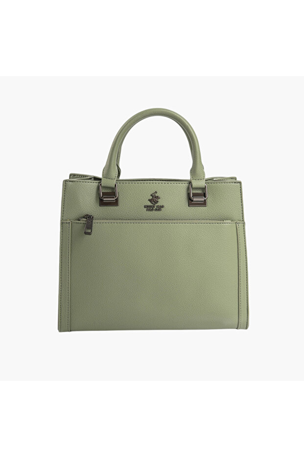 Textured Tote Bag with Detachable Strap