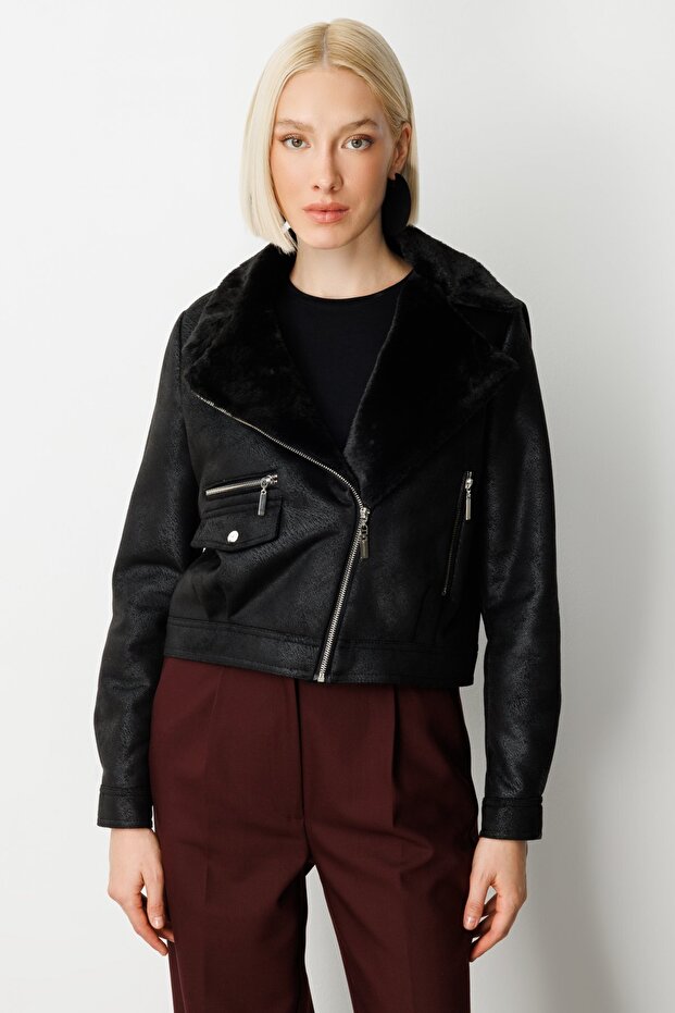 معطف من جلد الغزال الفاخر - 1