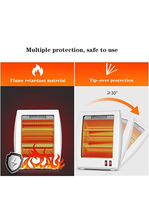 Compact Portable Heater | Dual Settings, Hidden Handle, Tip-Over Safety, Radiant He - 6
