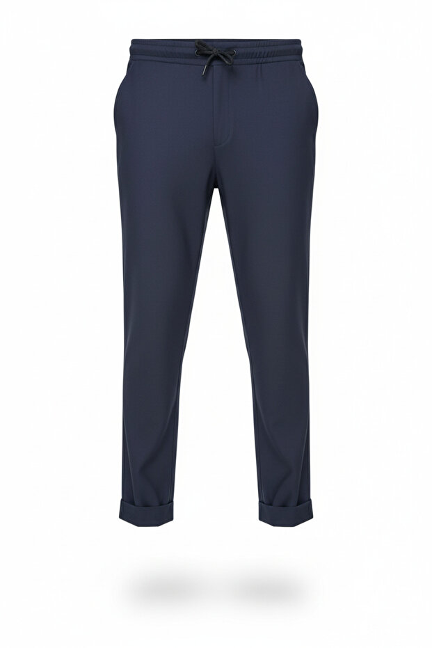 Men's Gray Lace-Up Jogger Pants Casual Comfortable Elegance