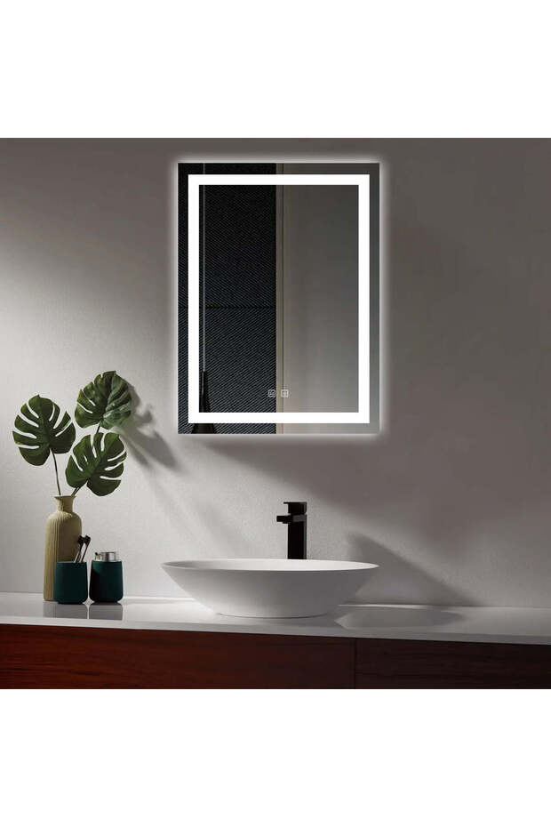 LED and Touch Mirror, with Defog Function, 60 x 80 cm, - 1