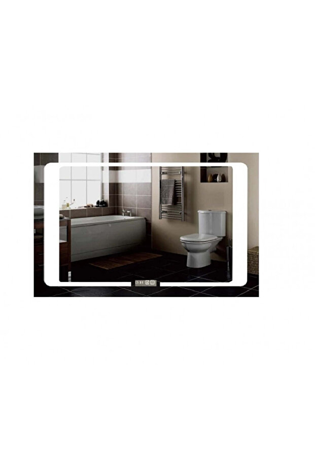 LED Mirror with Touch, with Defog Function and Clock, 90 x 60 cm, - 6
