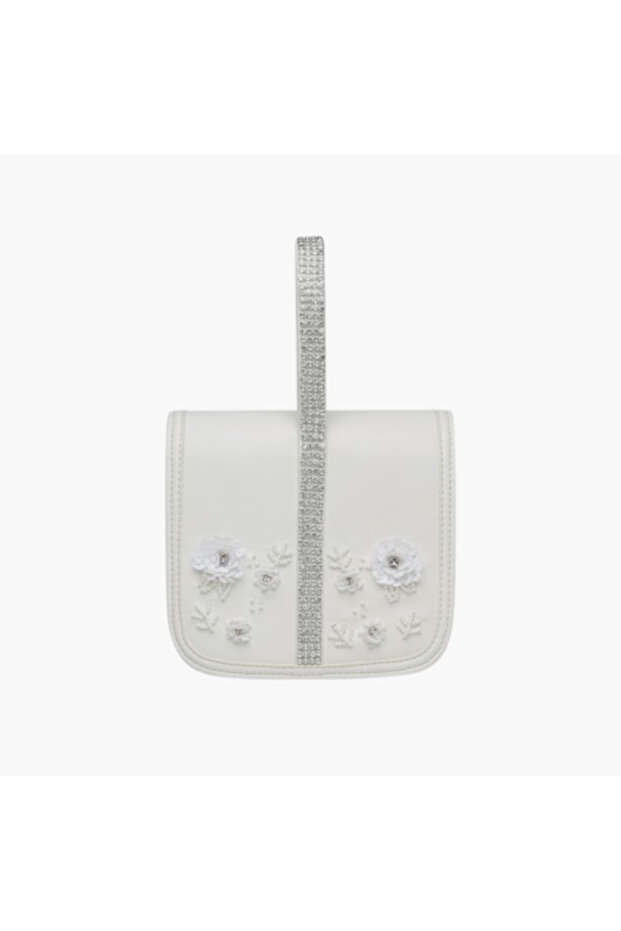 Embellished Clutch with Button Closure