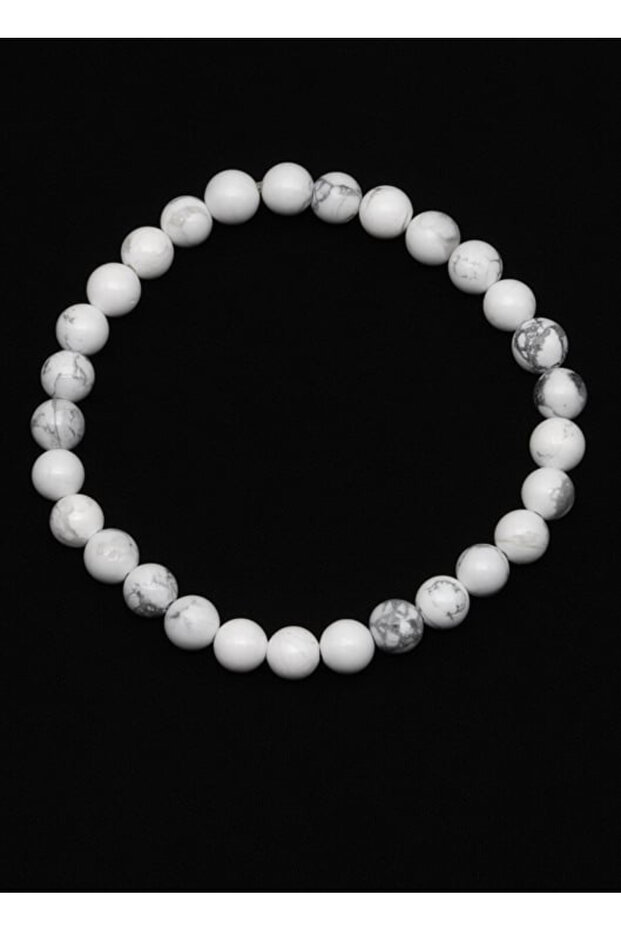 Real Howlite Natural Stone 6 mm Bracelet 18 cm