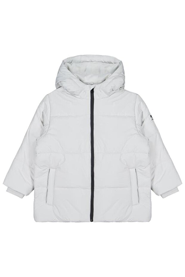 Hooded Puffer Jacket for Ages 10-13 - Gray 11-12 Years