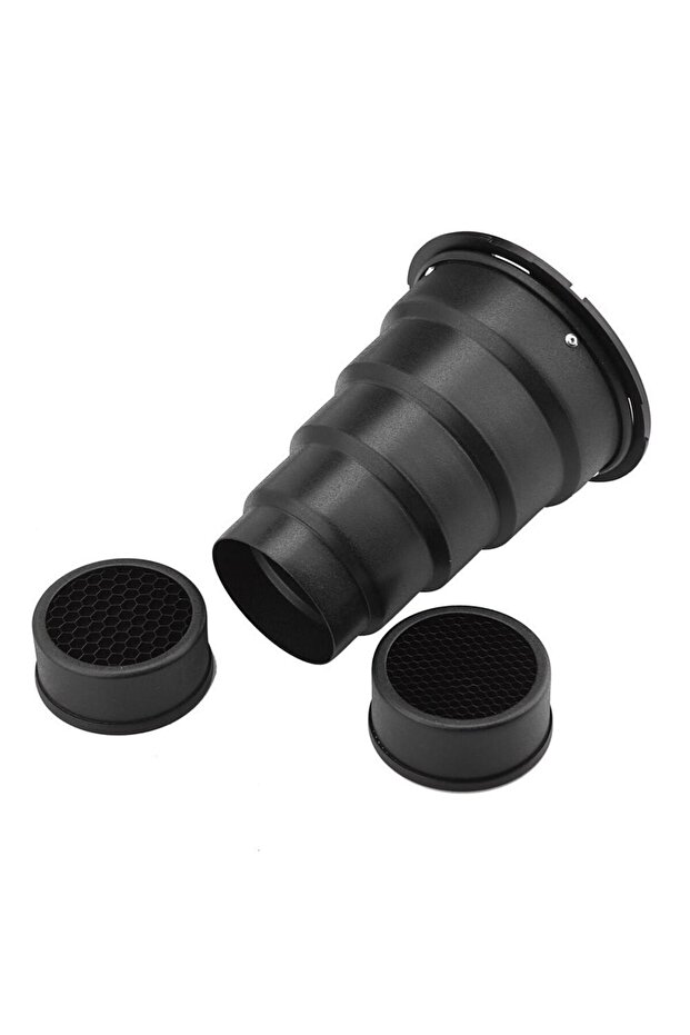 Snoot with grid 250mm for studio flash with Universal mount - 1