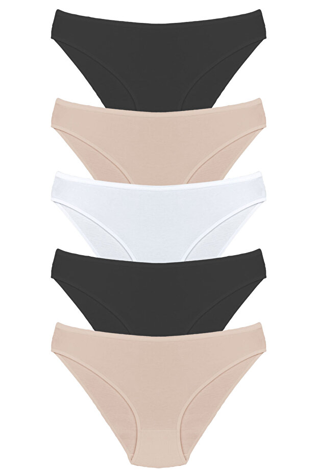 5'li Kadın Bikini Soft Touch Pamuklu Külot - 1