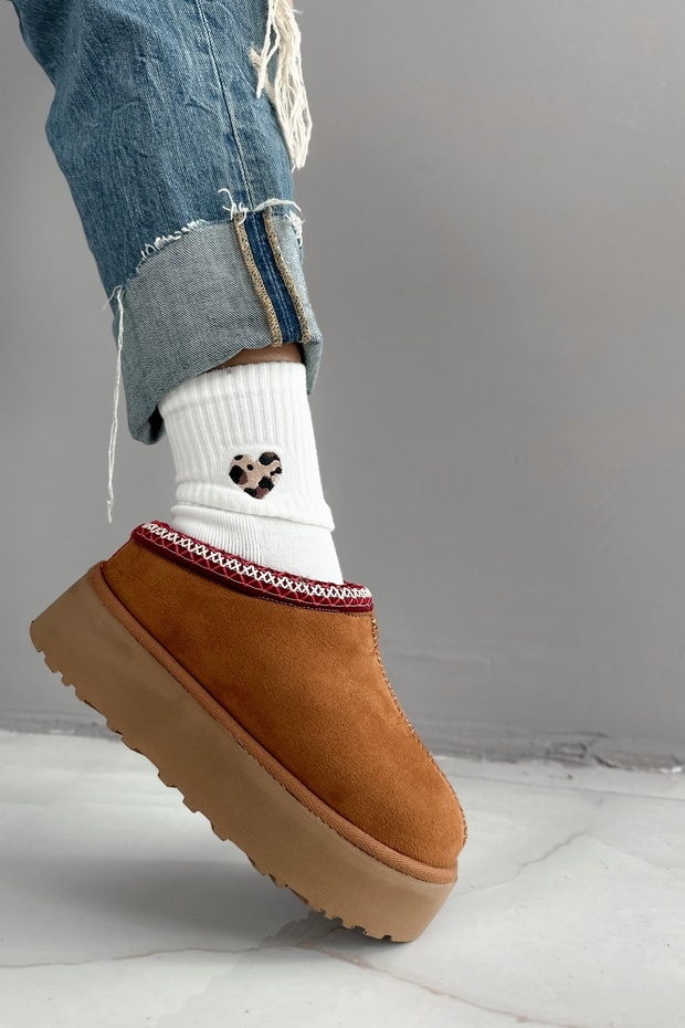 Migo Taba Peluş Kışlık Kadın Terlik - 5