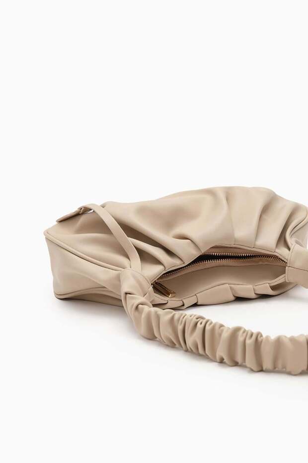 حقيبة كتف بيج بحزام مطاطي - 3