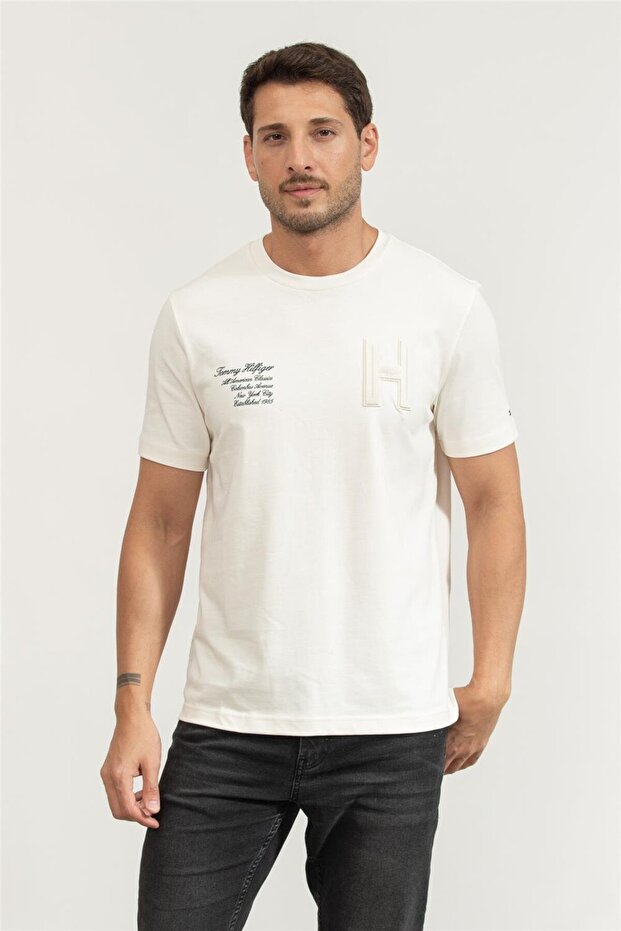 Erkek Bisiklet Yaka T-Shirt Sarı - 1