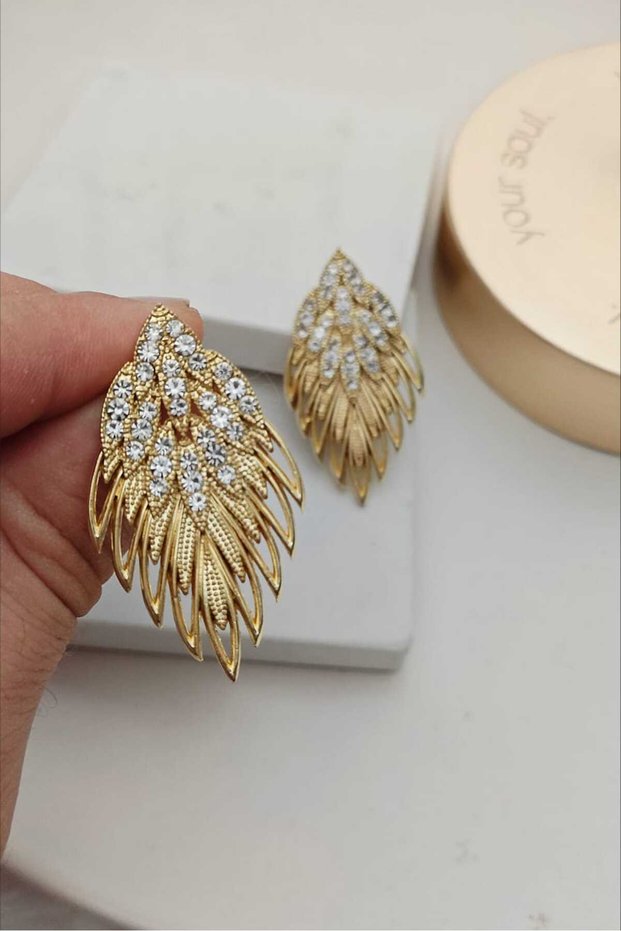 Peacock Gold Women's Earrings (4.5 cm)