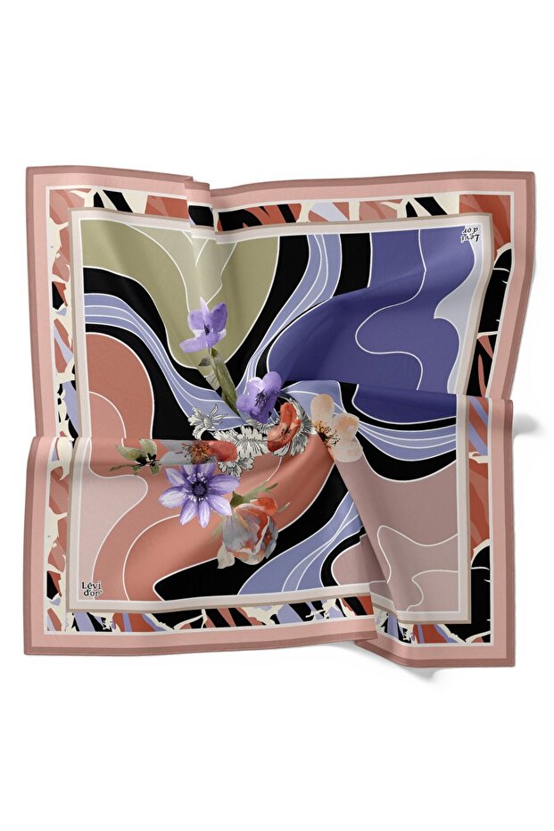 وشاح كريستالي لامع بنمط باتيك مزهر - 2