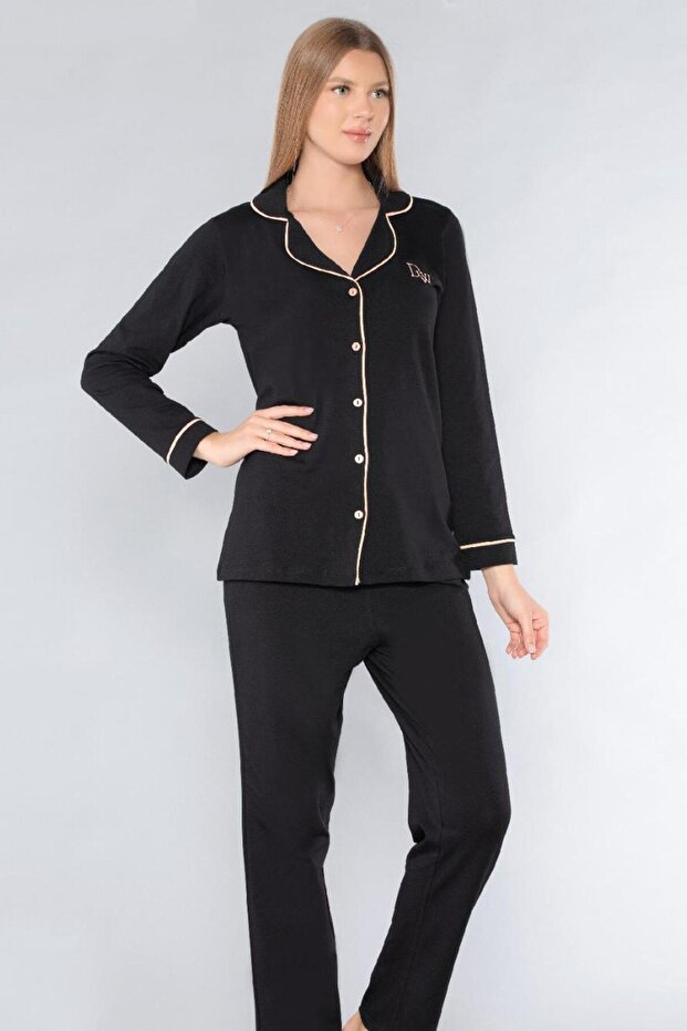 Boydan Buttoned Shirt Long Sleeve Pajama Set 09-190