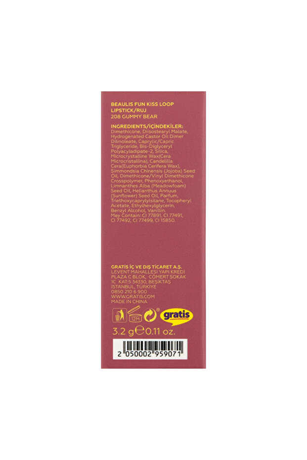 Fun Kiss Loop Ruj - 208 Gummy Bear - 4