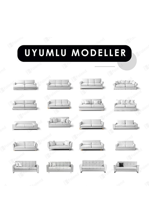 Jakarlı 3 Kişilik Antrasit Lastikli Kanepe Örtüsü | Lastikli Koltuk Örtüsü | koltuk kılıfı - 4