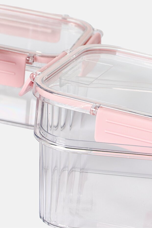 مجموعة تخزين أغطية كبس، 6 قطع، وردي - 4