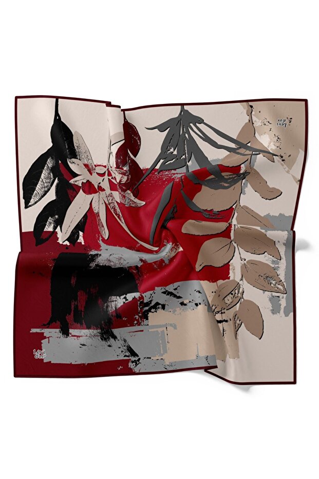 وشاح كريستالي لامع بنمط فرشاة الأوراق التجريدي - 1