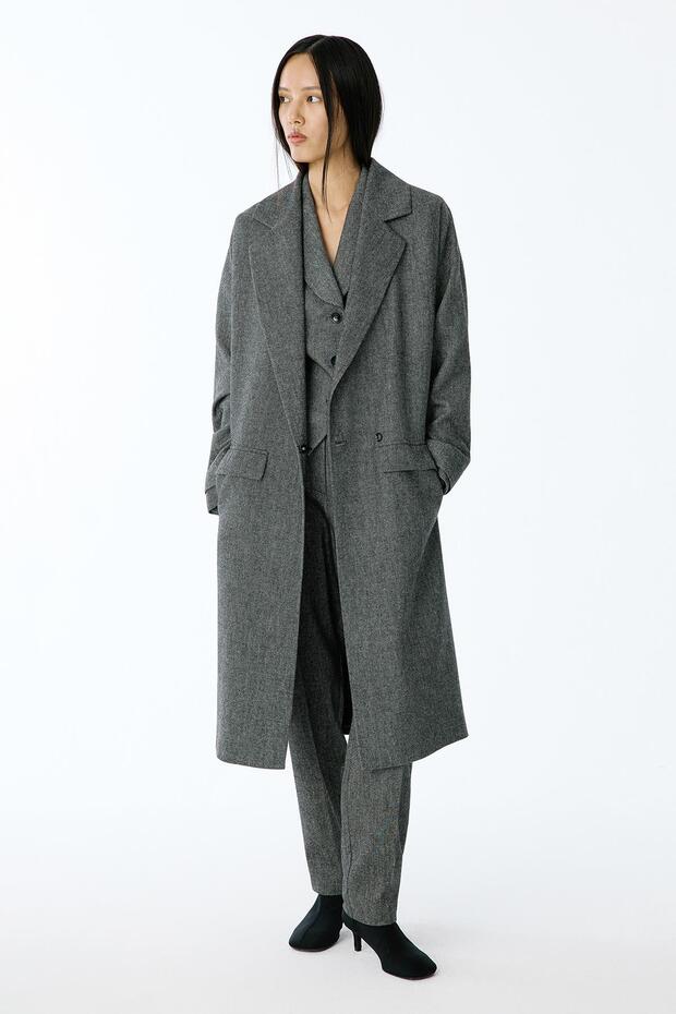 Oversize Midi Antrasit Kaban - 8