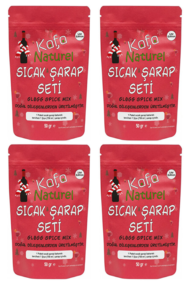 Sıcak Şarap Seti 50 Gr Lite Edition Mulled Wine Set - Glögg - Yılbaşı Seti 4 Adet - 1