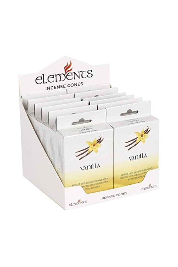 Elements Box of 15 Indian Incense Cones (VANILLA)