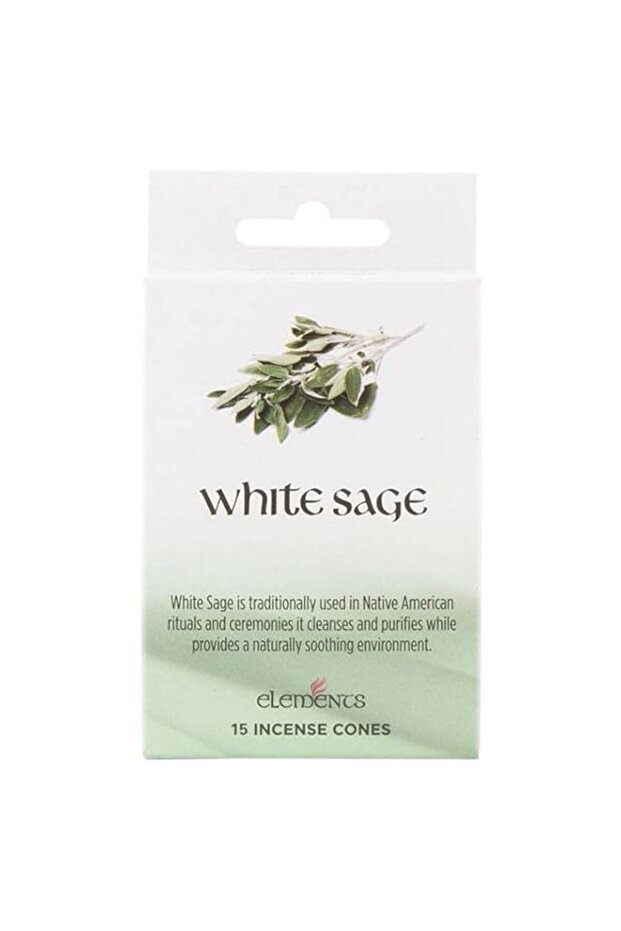 Elements White Sage Incense Cone (15 Cones)