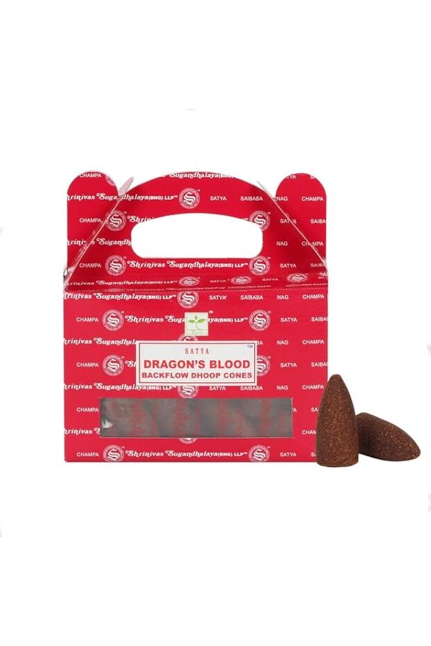 Satya Dragon's Blood Backflow Dhoop Cones, 24 Pieces