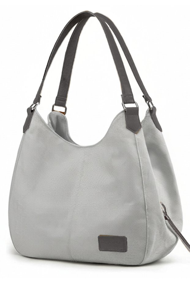 3286 Lonia Women's White Black Canvas Cotton Casual Shoulder Hand Tote Bag