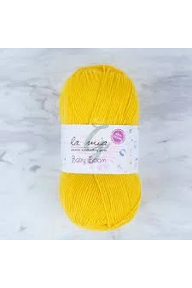 La Mi̇a Non-Fluffy Baby Knitting Yarn 1338 Yellow