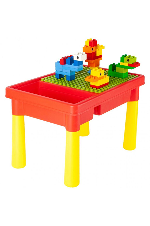 Red Table activity table with 50 building blocks - 8