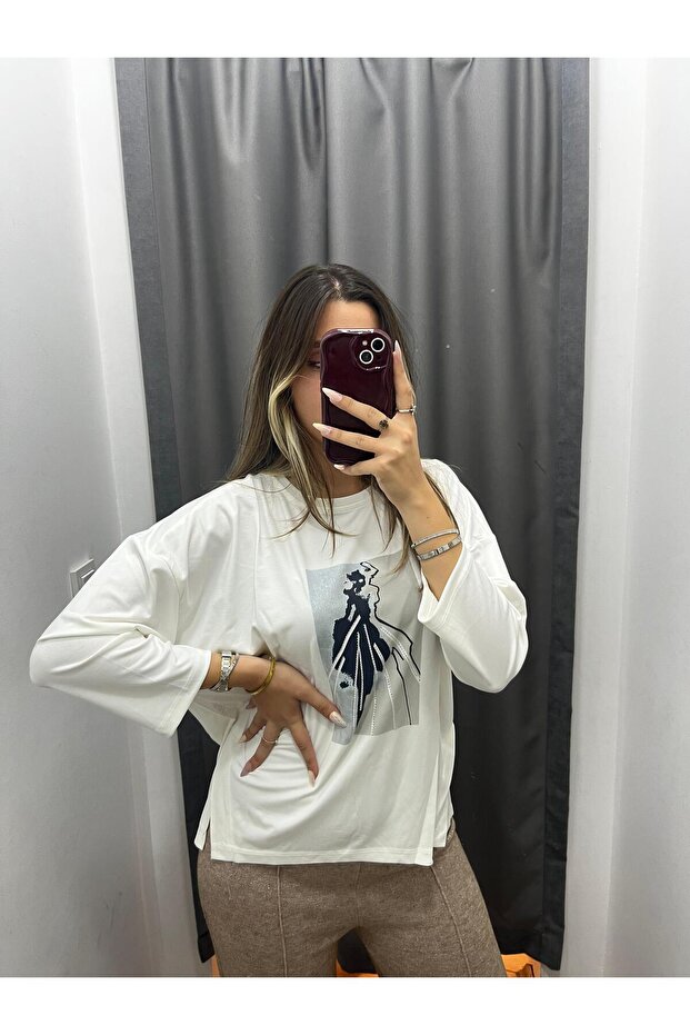 Desenli SweaT-Shırt - 2