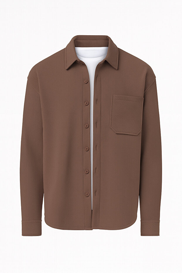 Men's Regular Fit Lycra Lined Ottoman Fabric Jacket Shirt