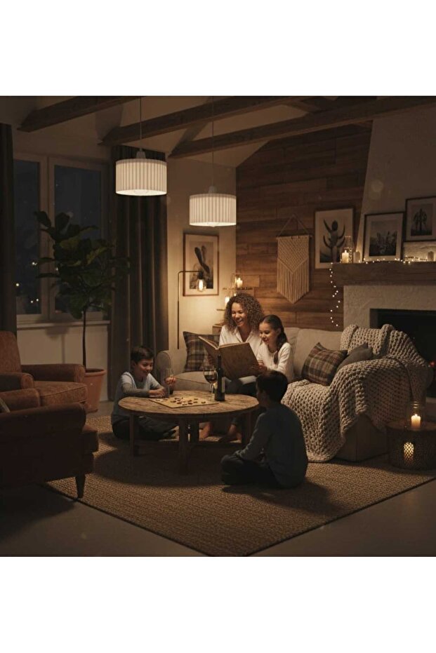 İskandinav Tarzı Modern Sütun Tasarım Bohem Tarzı Avize (ampul hediyedir) - 5