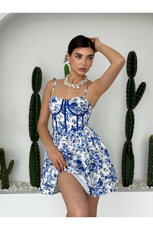 Sendy Mavi Mini Elbise - 3