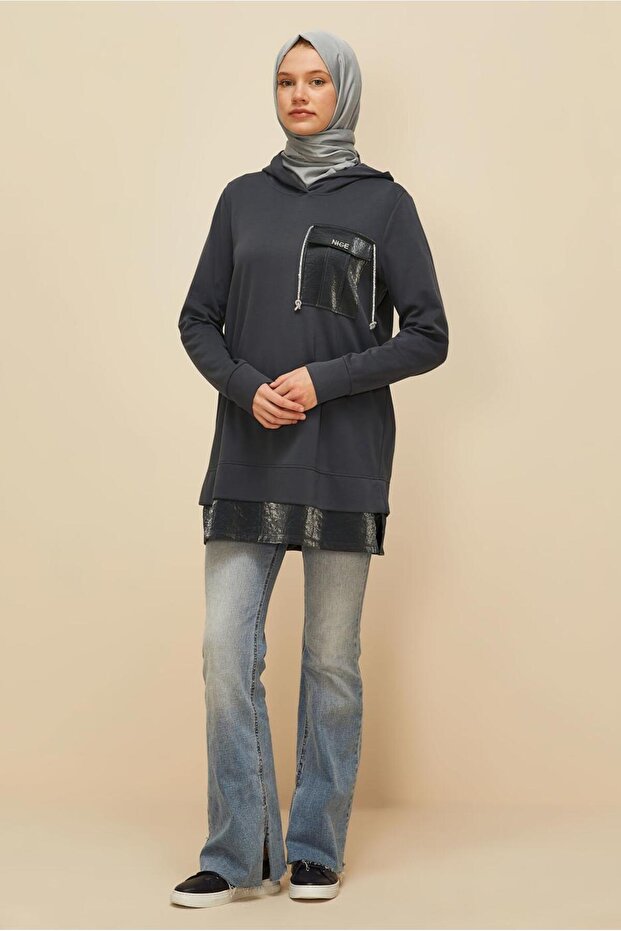 KAPÜŞONLU EŞOFMAN TUNİK 45920 - 2