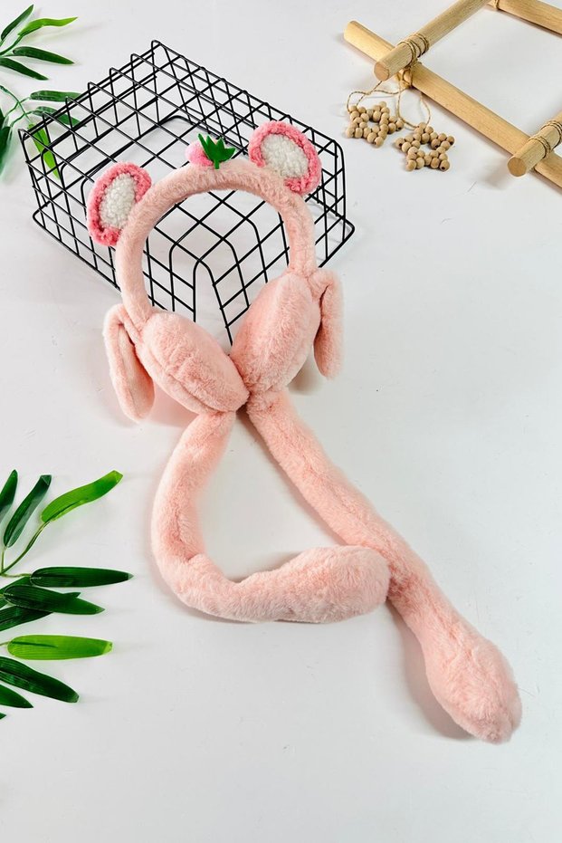My Little One's Cicileri Strawberry Detailed Plush Girl's Headphones - Pink