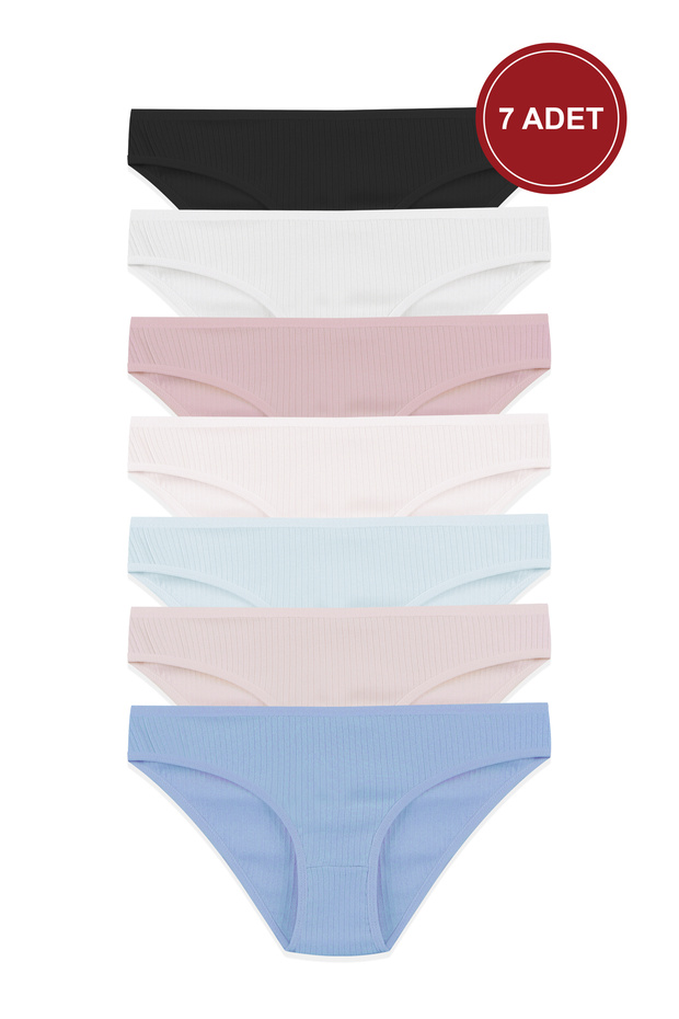 Women's 7-Pack Corded Cotton Ribbed Panties