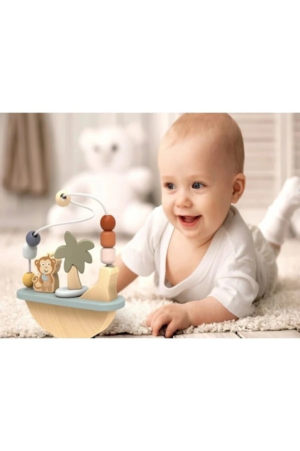 Dřevěné bludiště s míčky, - 2