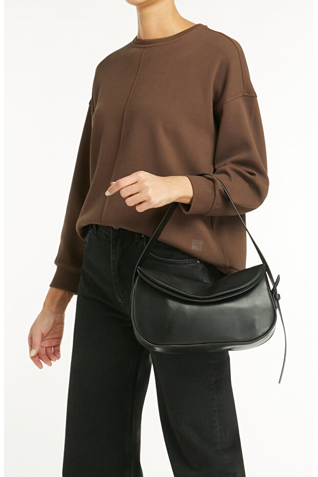 Siyah Kadın Deri Çanta - 5