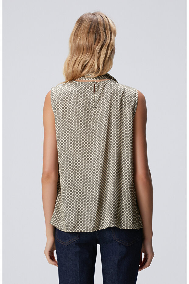 Sarı Desenli Bluz - 5