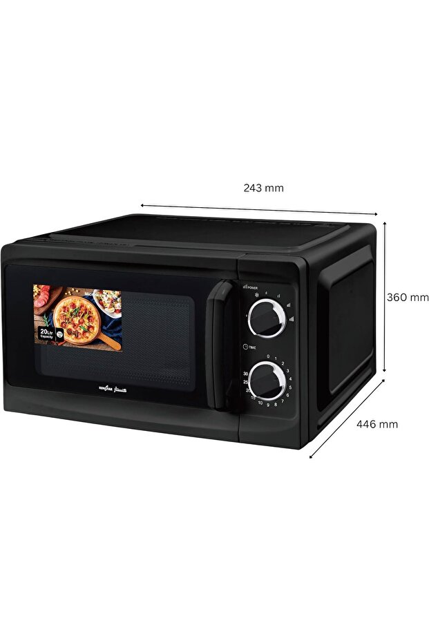 20L Microwave Oven 700W with 6 Power Levels, Timer Defrost Function, 30 Minutes Timer, Fast - 4