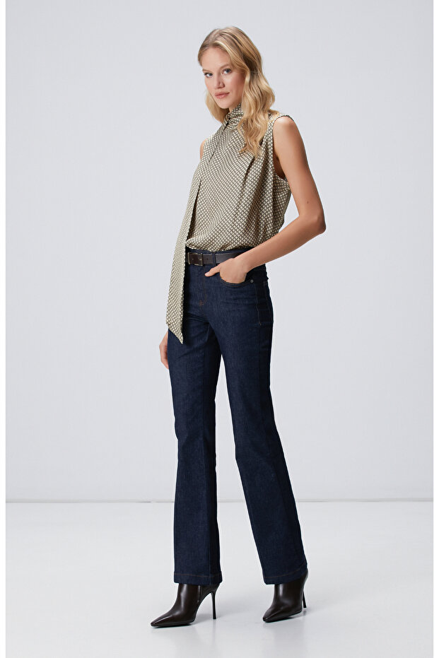 Sarı Desenli Bluz - 3