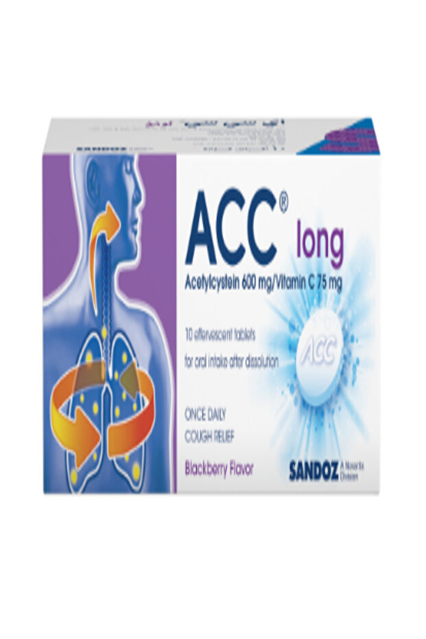 أقراص فوار ACC 600 ملغ 10 أقراص طويلة
