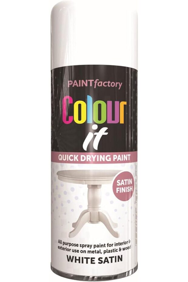 White Satin Spray Paint 400ml - Quick Drying High Performance Spray Paint