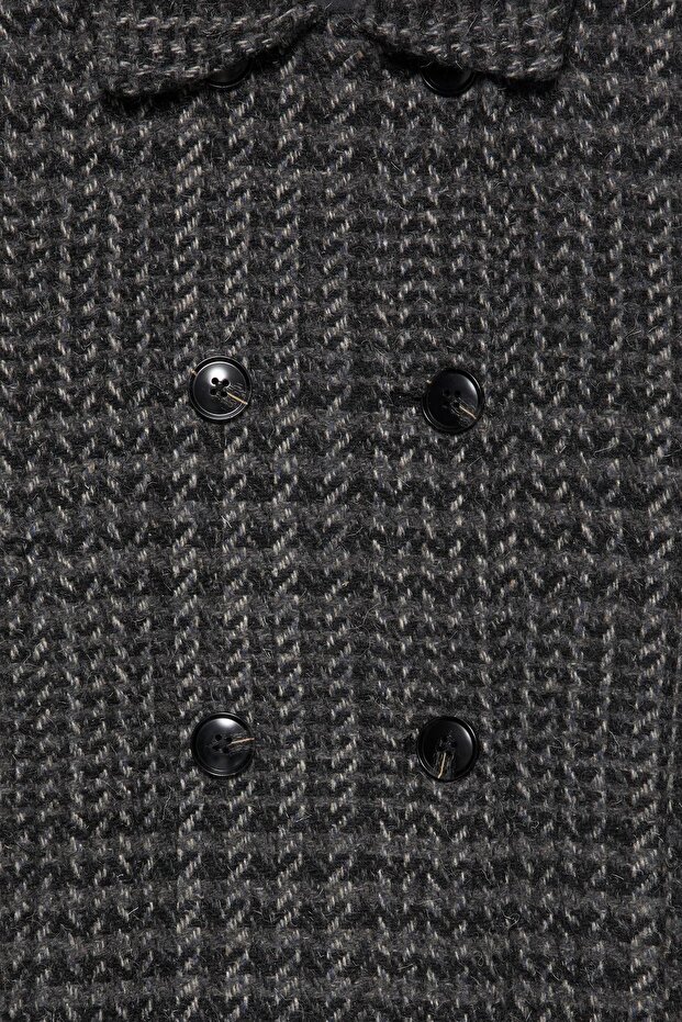 Kısa kareli kaşe kaban - 8