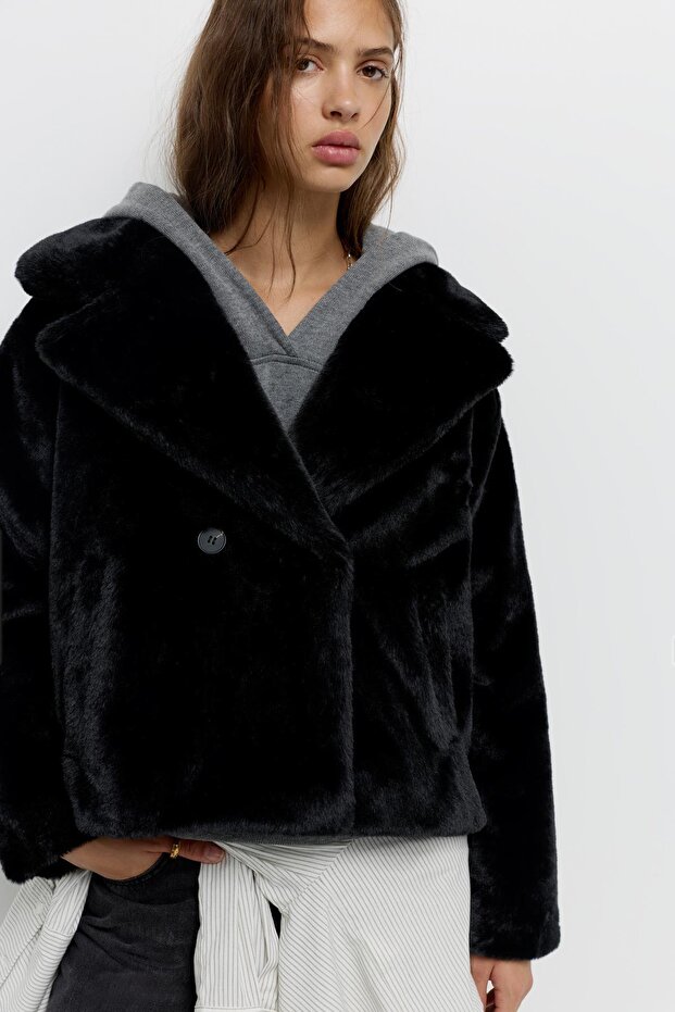 Kısa suni kürk kaban - 5