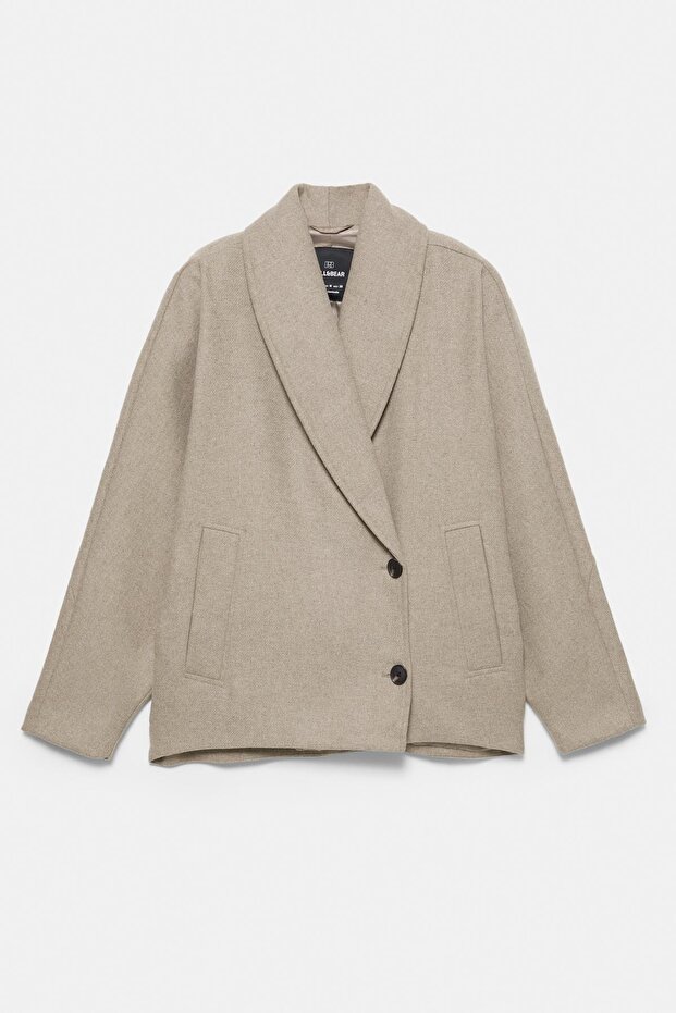 Volümlü yünlü kısa kaban - 6