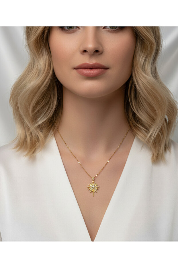 Gold Kuzey Yıldızı Kolye - 1