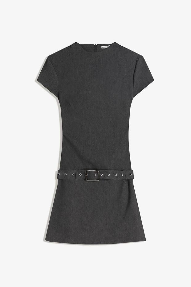 Kemerli mini elbise - 3