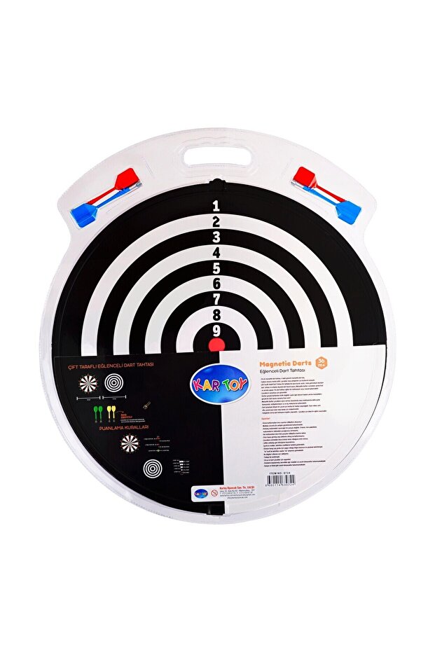 4 Oklu Mıknatıslı Profesyonel Dart Seti Çift Yönlü Manyetik Dart Askılı Dartboard - 8