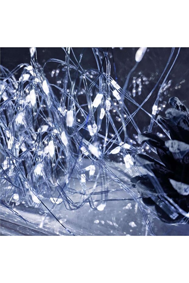 Solar-powered string light, 200 LEDs, 22 meters, 8 functions, cool white - 6